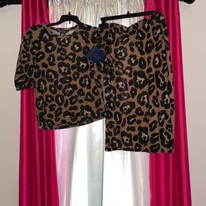 Lark and Grey Leopard Two Piece Set NWT